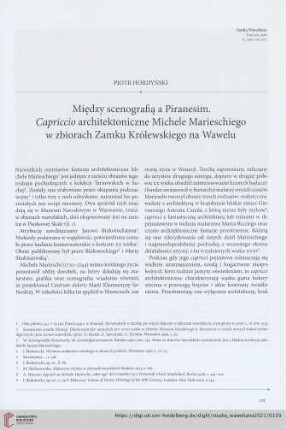 19: Między scenografią a Piranesim : Capriccio architektoniczne Michele Marieschiego w zbiorach Zamku Królewskiego na Wawelu