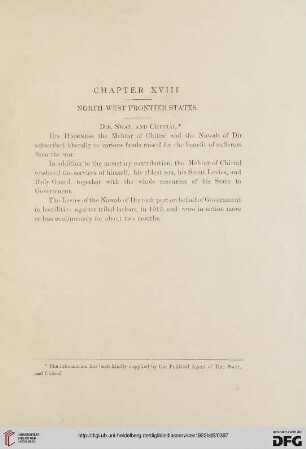 Chapter XVIII – North-West frontier states