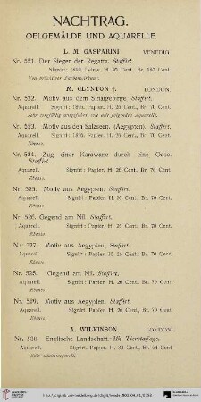 Nachtrag (Nr. 521-575)