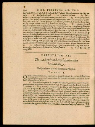 Disputatio XII. De adquirenda vel omittenda hereditate.