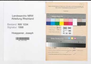 Entnazifizierung Joseph Hoeppener , geb. 22.10.1914 (Oberfeldwebel)