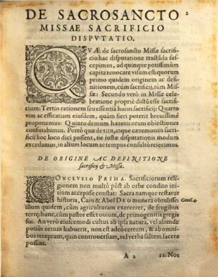 Theologica Dispvtatio De Sacrosancto Missae Sacrificio