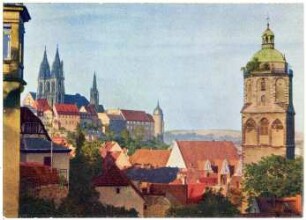 Meißen. Burgberg, Rathaus und Frauenkirche