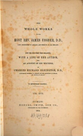 The whole works of the most rev. James Ussher. 17