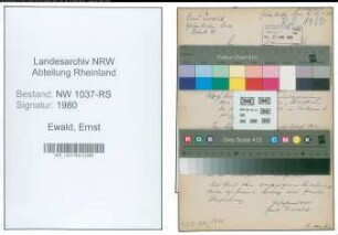 Entnazifizierung Ernst Ewald , geb. 20.09.1900 (Reg.Inspektor)