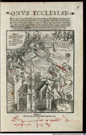Onvs Ecclesiae : In hoc libro ... admiranda quaedam ac planè obstupenda, de septem ecclesiae statibus, abusibus quoq[ue] grauissimis,& futuris eiusdem calamitatibus ex sanctor[um] prophetijs & nouarum reuelationum vaticinijs, solidissimisq[ue] scripturis, luce clarius enarra[n]tur. ...