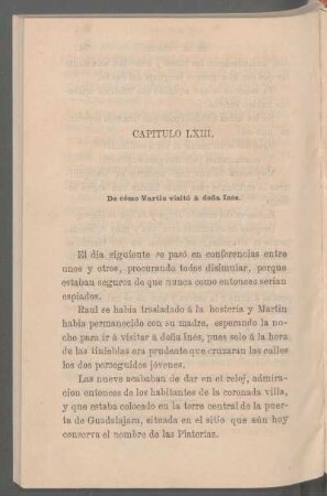 Capítulo LXIII. - De cómo Martin visitó á doña Inés.