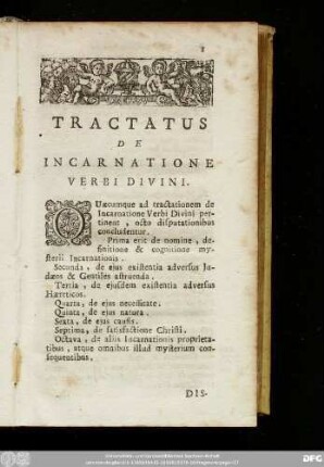 Tractatus De Incarnatione Verbi Divini.