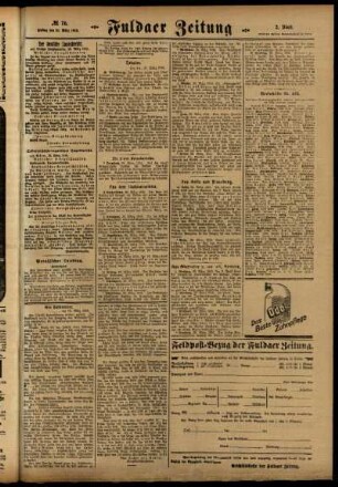 Zweite Ausgabe vom Freitag, den 31. März 1916.