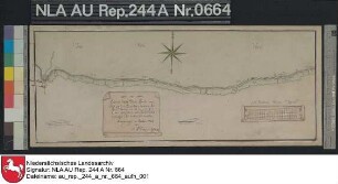 Der Verlauf des Deiches im Amt Esens von BENSERSIEL bis nach Ostbense mit den angrenzenden Landflächen Kolorierte Zeichnung von J. N. Franzius Papier Format 45,7x17,9 M 1:15.760