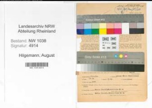 Entnazifizierung August Hilgemann , geb. 17.01.1900 (Postbeamter)