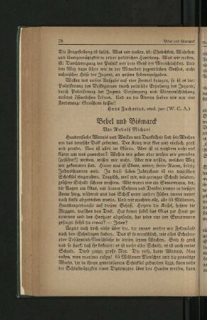 Bebel und Bismarck