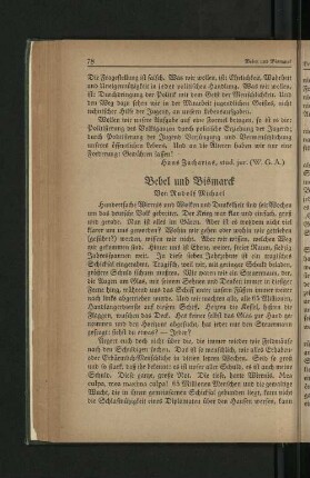 Bebel und Bismarck