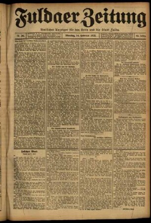 Ausgabe vom Montag, den 14. Februar 1921.