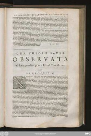 Chr. Theoph. Saver Observata ad loca quaedam prioris Ep. ad Timotheum.