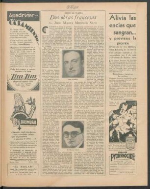 Dos obras francesas : Desde la platea
