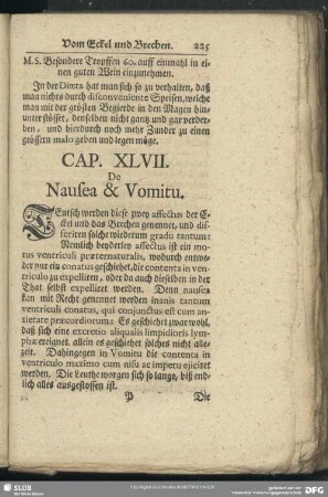 Cap. XLVII. De Nausea & Vomitu
