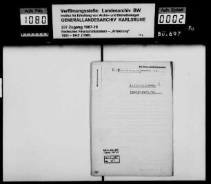 Homburger, Ferdinand, Kaufmann u. a. in Karlsruhe Käufer: Rudolf Messang, Architekt in Karlsruhe Lagerbuch-Nr. 4158 Karlsruhe