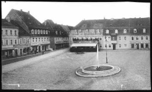 Königsbrück. Marktplatz mit Fontaine