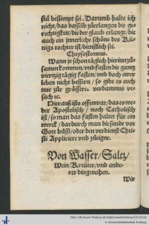 Von Wasser, Saltz, Wein, Kreüter und anderer ding weihen.