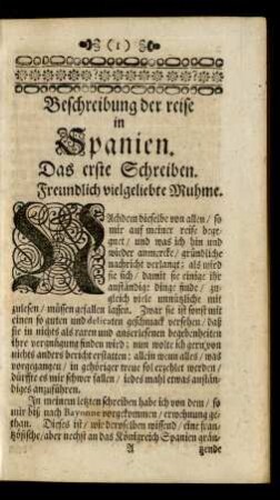 Das erste Schreiben., Freundlich vielgeliebte Muhme.