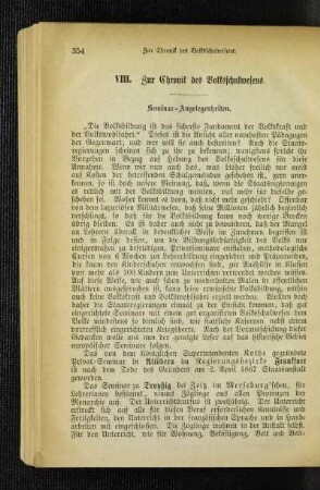 Zur Chronik des Volksschulwesens : Seminar-Angelegenheiten