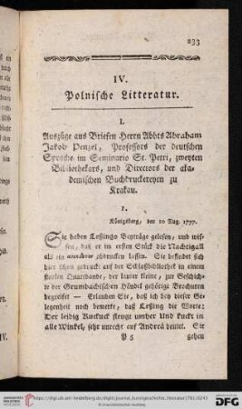 IV. Polnische Litteratur