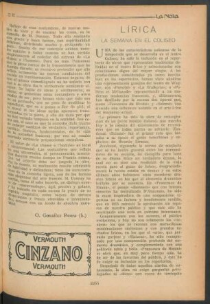 Lírica : La semana en el coliseo