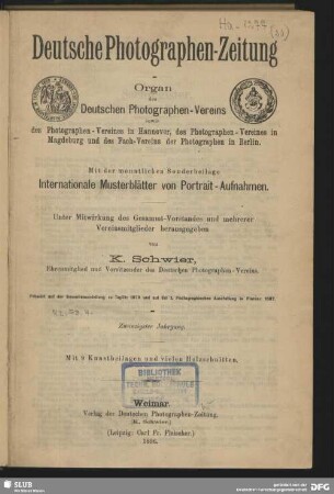 20.1896: Deutsche Photographen-Zeitung : Organ d. Deutschen Photographen-Vereins ..