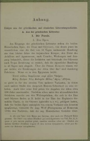 Anhang. Einiges aus der griechischen und römischen Litteraturgeschichte