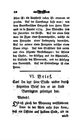 VI. Brief - Carl Lee legt seine Stelle nieder