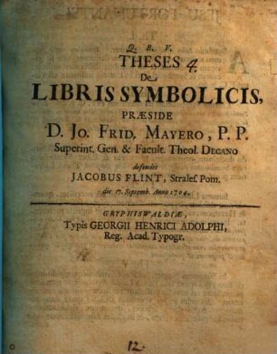 Theses de libris symbolicis