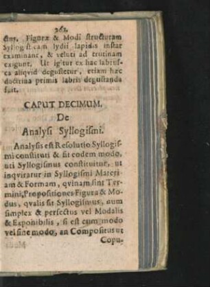 Caput Decimum. De Analysi Syllogismi.