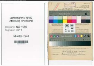 Entnazifizierung Paul Mueller , geb. 21.10.1906 ()