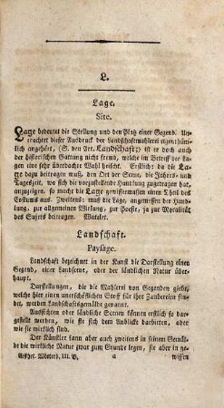 Aesthetisches Wörterbuch über die bildenden Künste nach Watelet und Levesque, 3. [L - P]