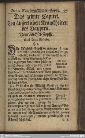 Das zehnte Capitel. Von den äusserlichen Kranckheiten des Hauptes