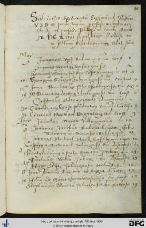 [fol. 98] Rektorat Sigismund Wittum 1614