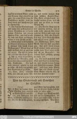 Von der Gnadenwahl und Gewißheit der Seligkeit.