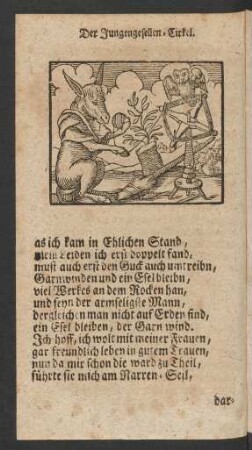[Der Esel mit dem Garnwinden.]