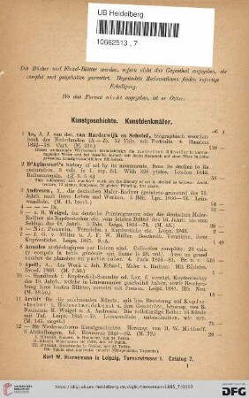 Kunstgeschichte. Kunstdenkmäler (Nr. 1 - 243)