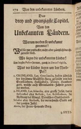 172-173, Von den unbekannten Ländern.
