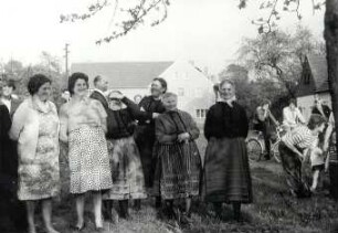 Maibaumwerfen in Spohla : Gesellschaftliche Volkskultur - Frühling. Ort: Spale / Spohla. Maibaumwerfen