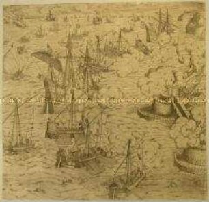 Seeschlacht von Lepanto am 7.10.1571 (Belagerung der Festung S. Luca)
