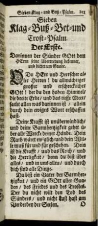 Sieben Klag- Buß- Bet- und Trost-Psalm.