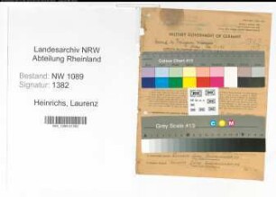 Entnazifizierung Laurenz Heinrichs , geb. 16.09.1908 (Polizist)