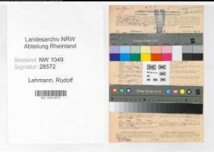 Entnazifizierung Rudolf Lehmann , geb. 02.08.1886 (Postarbeiter)