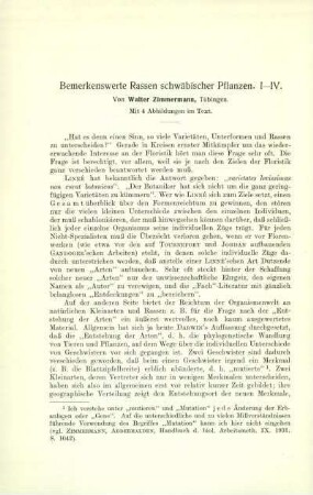 Bemerkenswerte Rassen schwäbischer Pflanzen