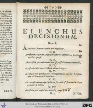 Elenchus Decisionum.