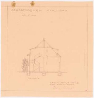 Herrenhaus Hohenborn bei Kassel Umbau: Stallgebäude: Schnitt 1:100