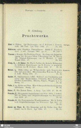 II. Abteilung. Prachtwerke